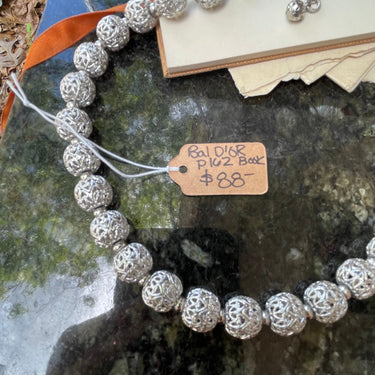 Monet Silver Filgree Ball Necklace Jewelry Bloomers and Frocks